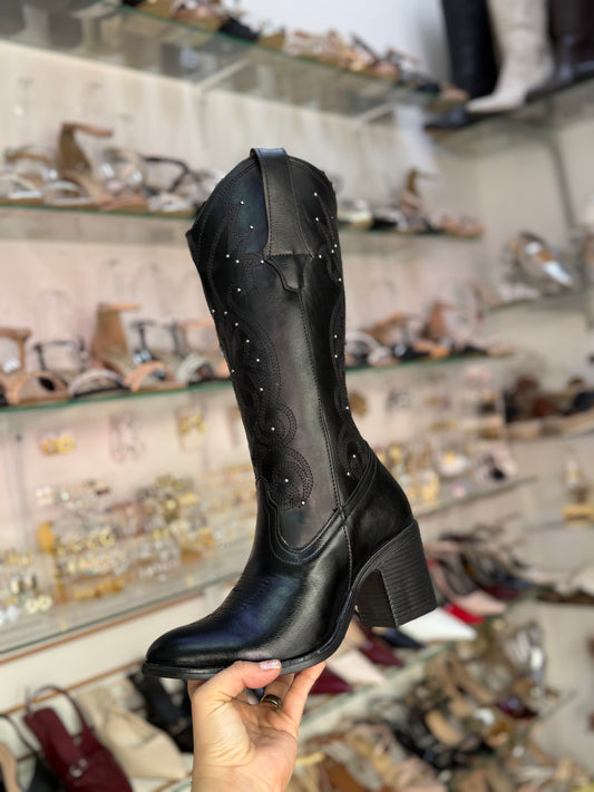 7029 Bota estoperoles grabado de flor